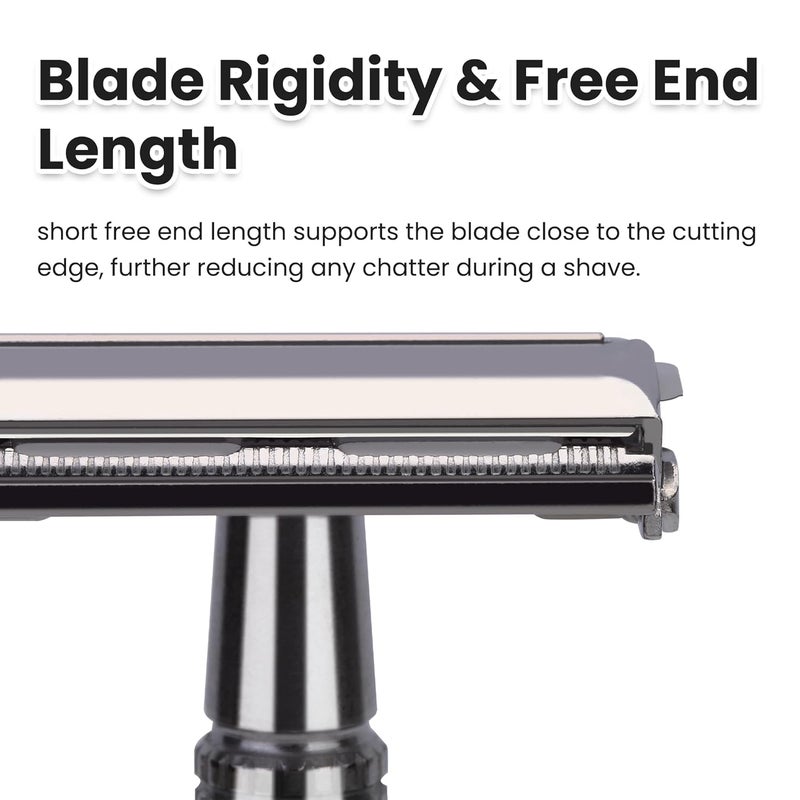Keropy Double Edge Single Blade Safety Razor For Men and Women With 10 Premium Stainless Steel Refill Butterfly Metal Safety Razor, Reusable, Smooth Wet Shaving Experience, Eco-Friendly - Image 2